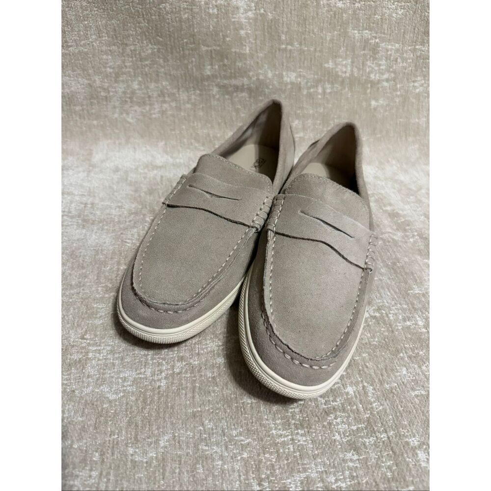 Nordstrom Rack Men's Ortholite Suede Leather Penny Loafer Shoes Beige Size 11